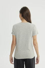Polera Mujer Slim Gris Melange