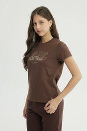 Polera Mujer Slim Café