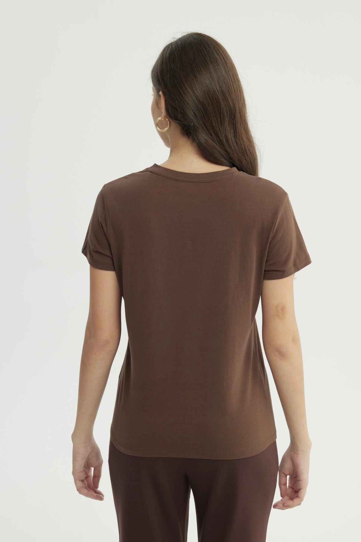 Polera Mujer Slim Café