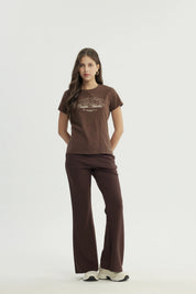 Polera Mujer Slim Café