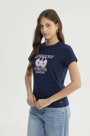 Polera Mujer Slim Azul