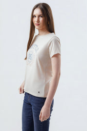 Polera Mujer Slim Beige Claro