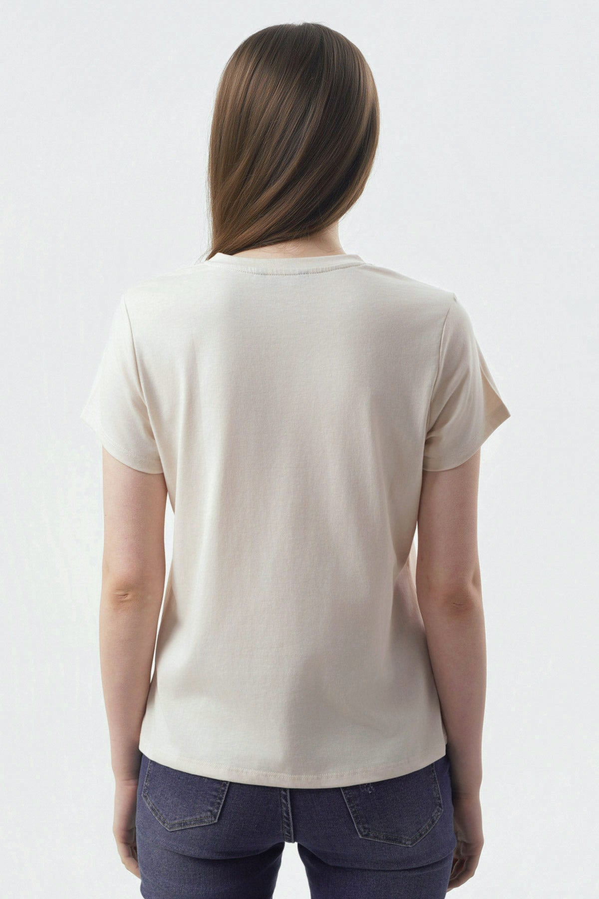 Polera Mujer Slim Beige Claro