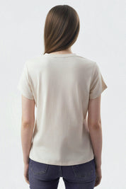 Polera Mujer Slim Beige Claro