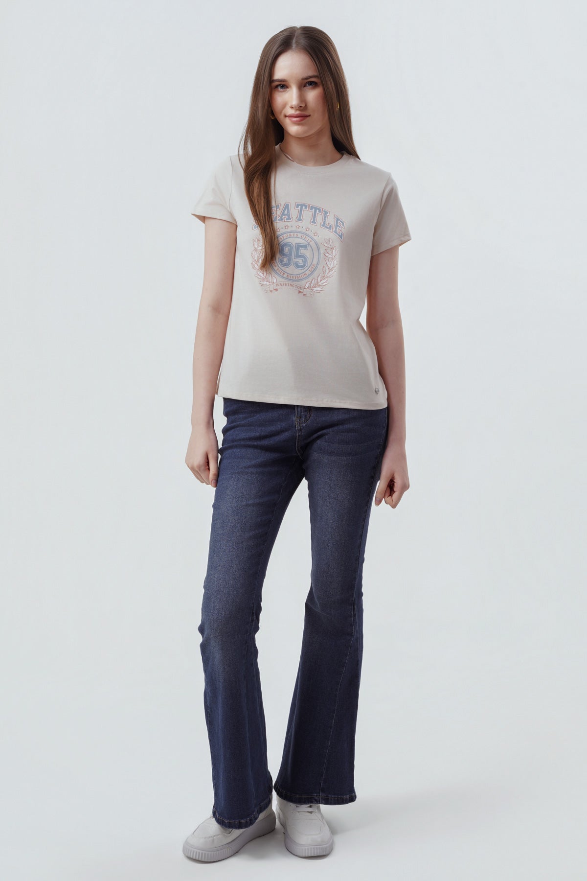 Polera Mujer Slim Beige Claro