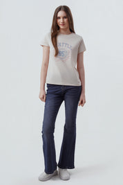 Polera Mujer Slim Beige Claro