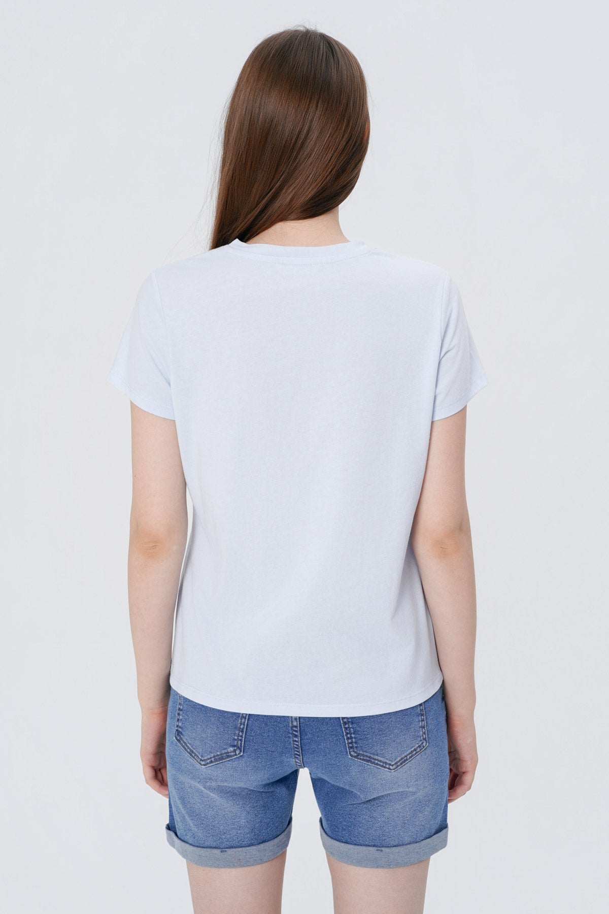 Polera Slim Mujer Celeste Claro