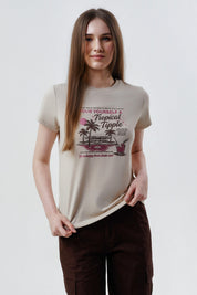Polera Slim Mujer Beige