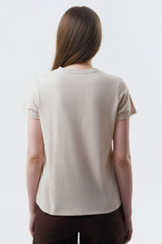 Polera Slim Mujer Beige