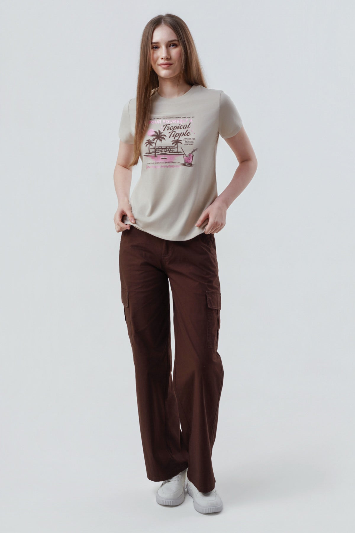 Polera Slim Mujer Beige