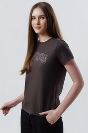 Polera Slim Mujer Gris Oscuro