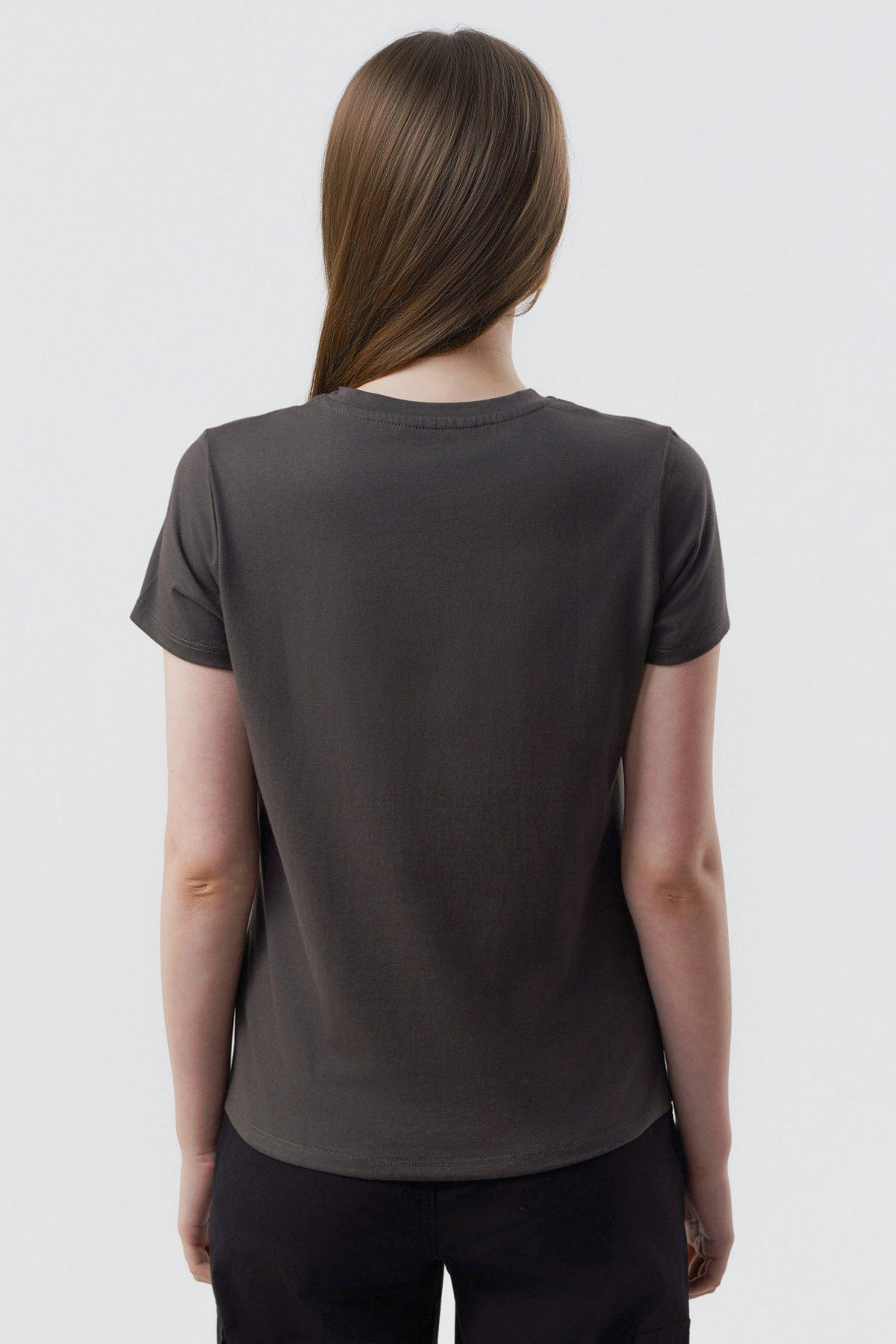 Polera Slim Mujer Gris Oscuro