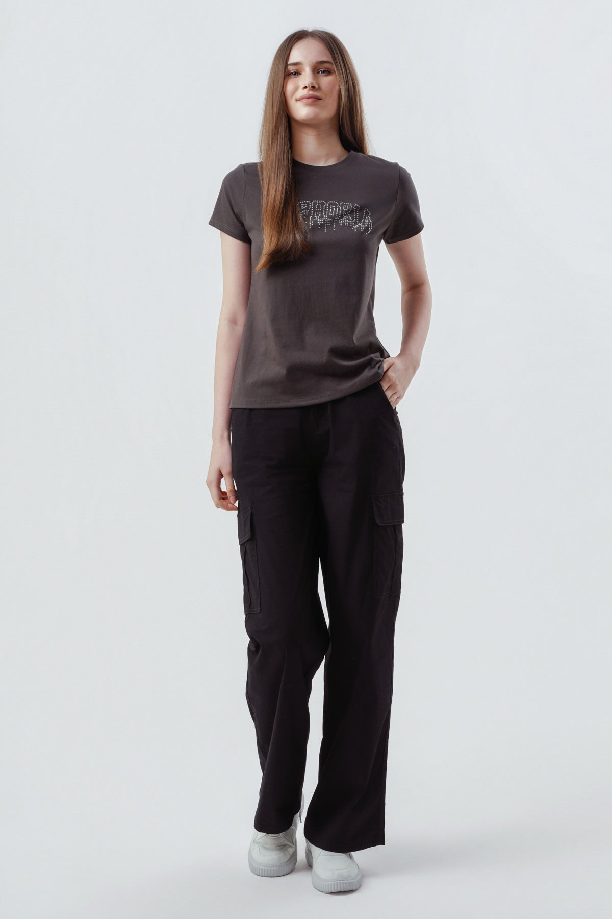 Polera Slim Mujer Gris Oscuro