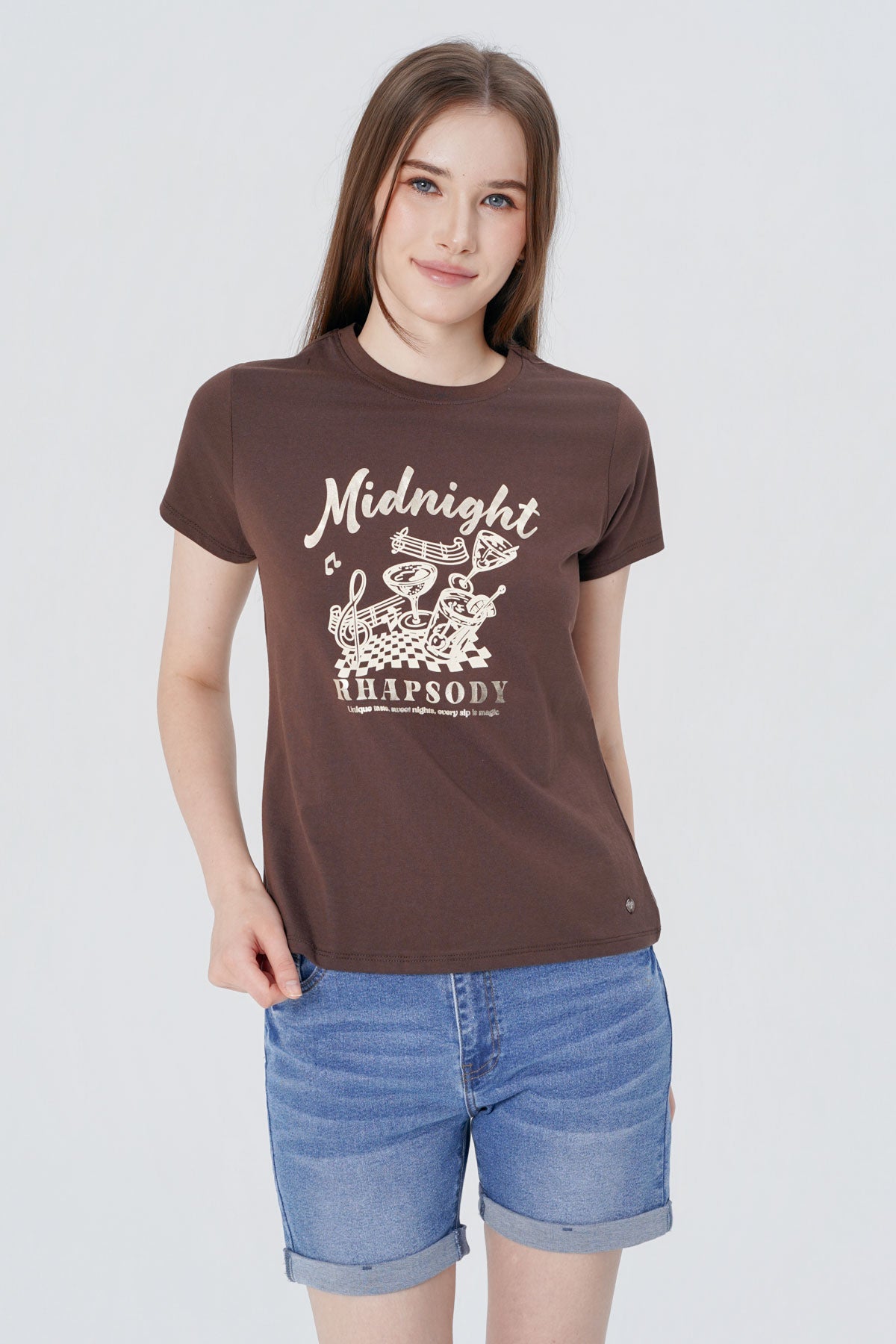 Polera Slim Mujer Cafe