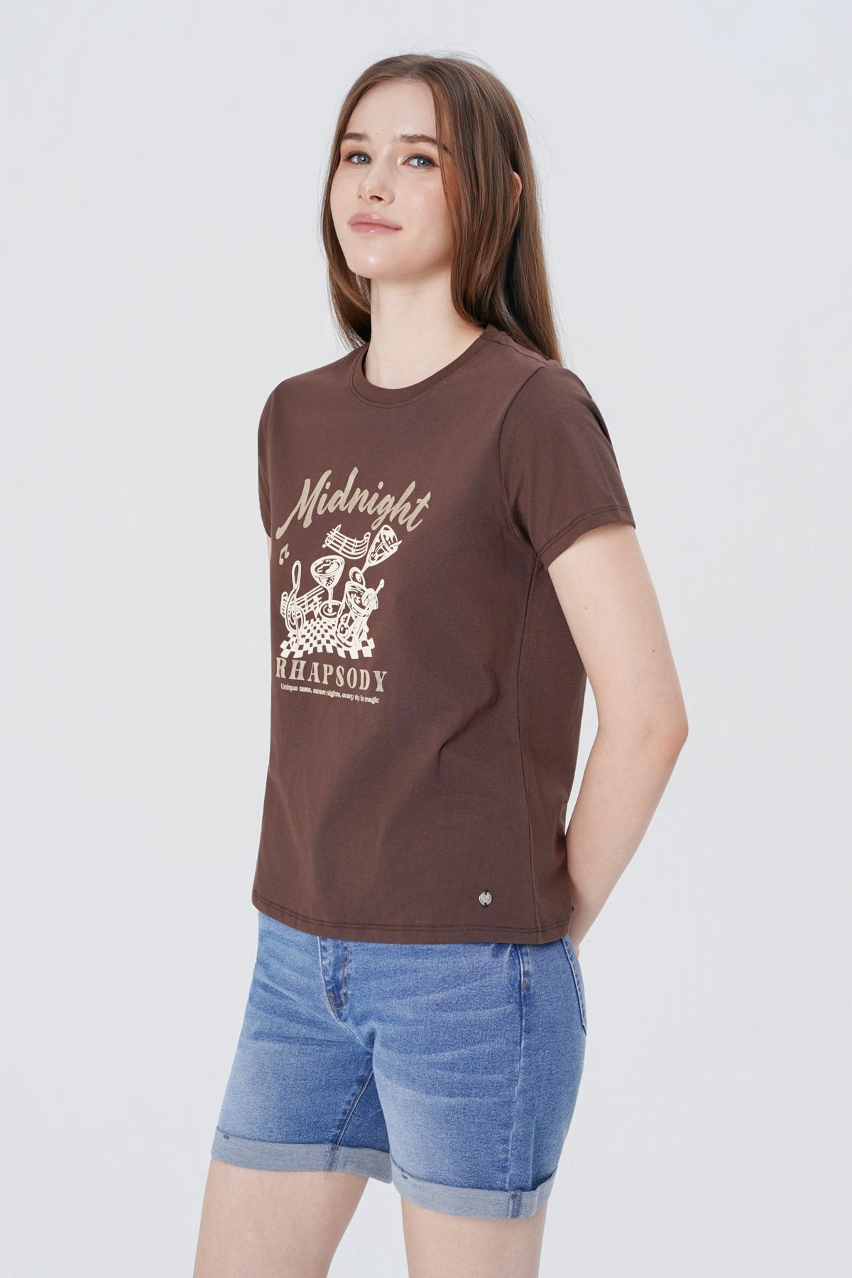 Polera Slim Mujer Cafe