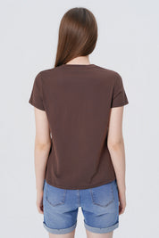 Polera Slim Mujer Cafe
