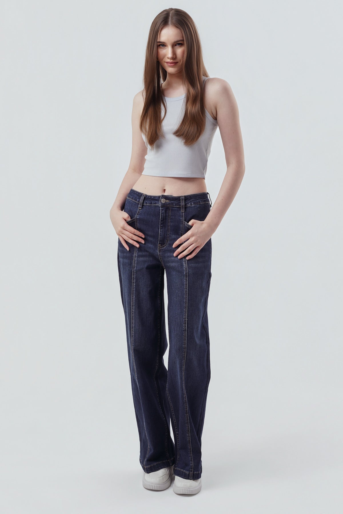 Polera Slim Mujer Celeste Claro