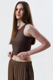Polera Slim Mujer Café Claro