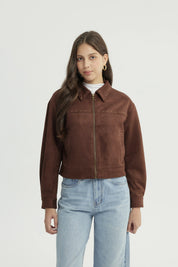 Chaqueta Mujer Slim Café