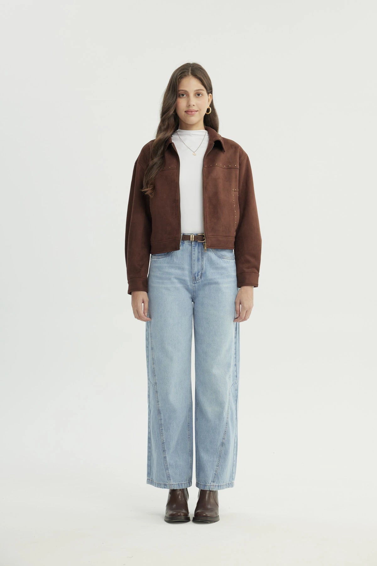 Chaqueta Mujer Slim Café