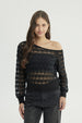 Sweater Mujer Calado Negro