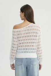 Sweater Mujer Calado Blanco
