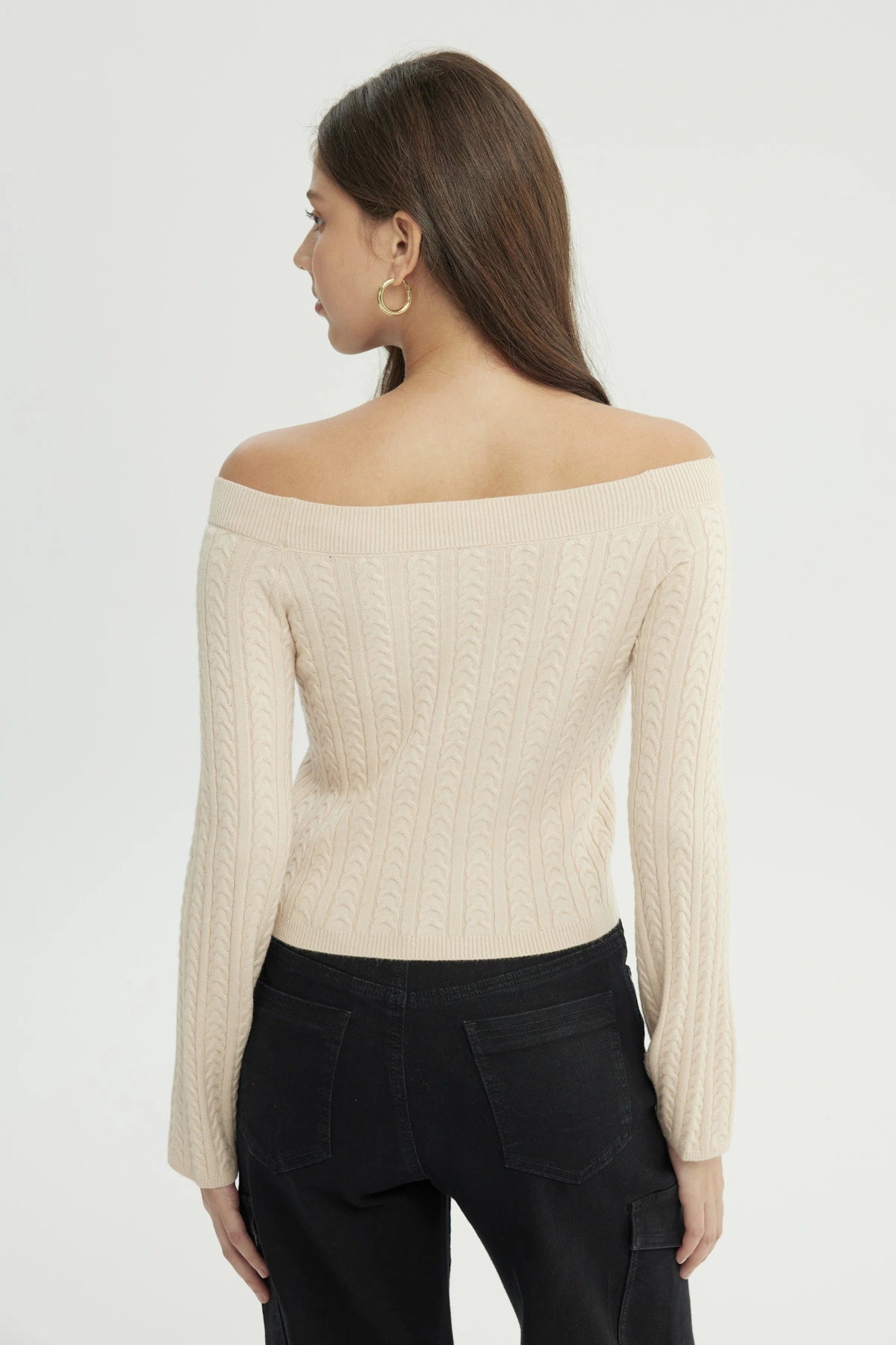 Sweater Mujer Slim Beige Claro