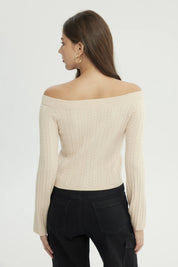 Sweater Mujer Slim Beige Claro
