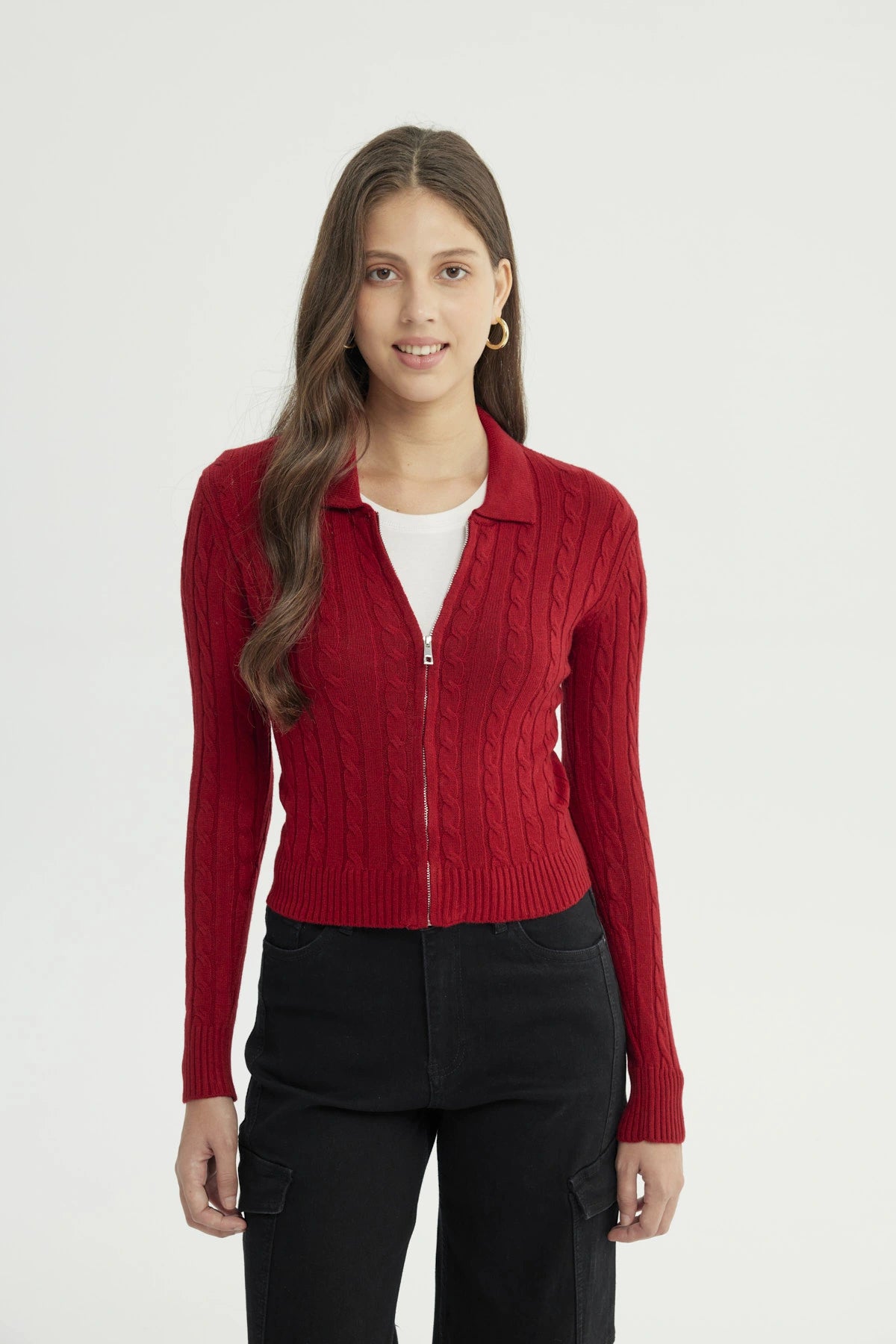 Sweater Mujer Slim Rojo