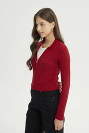 Sweater Mujer Slim Rojo