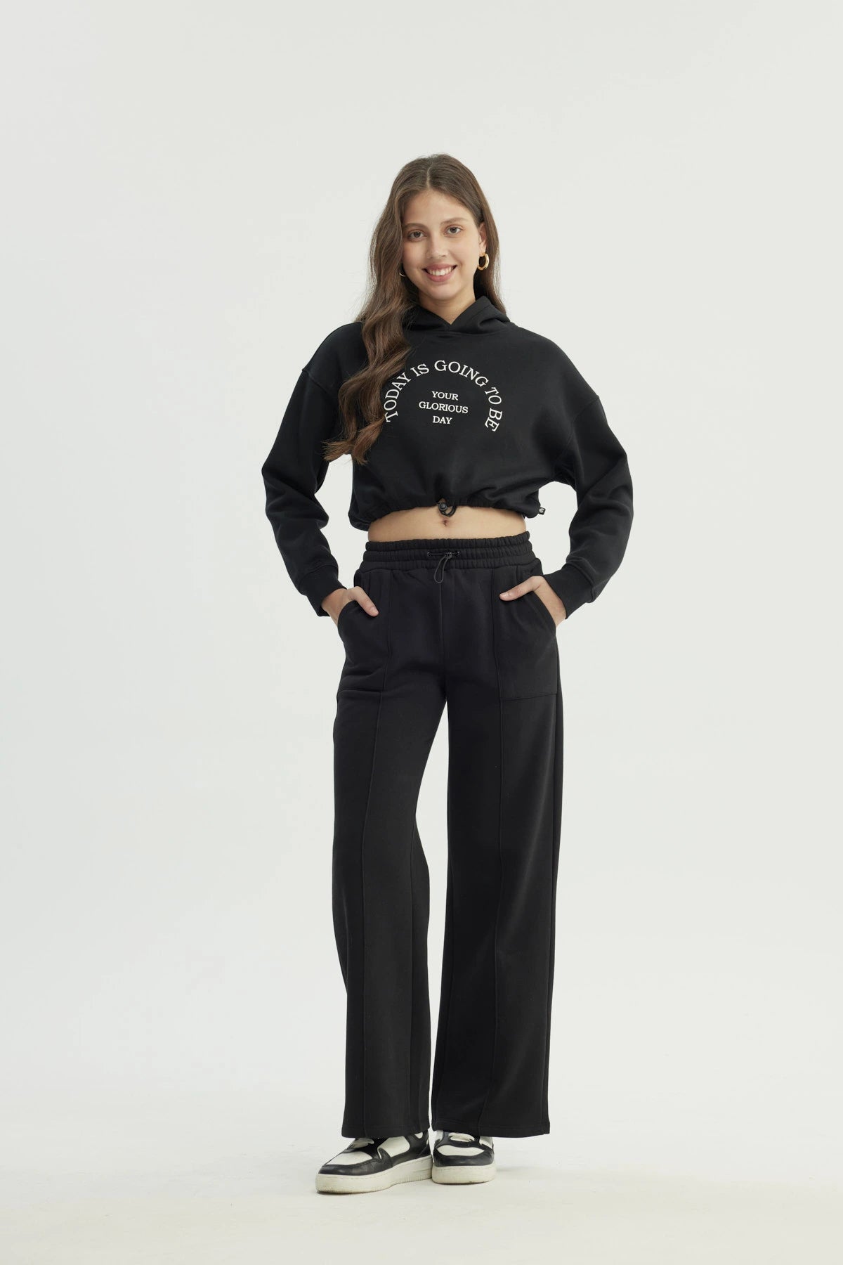Polerón Mujer Regular Negro