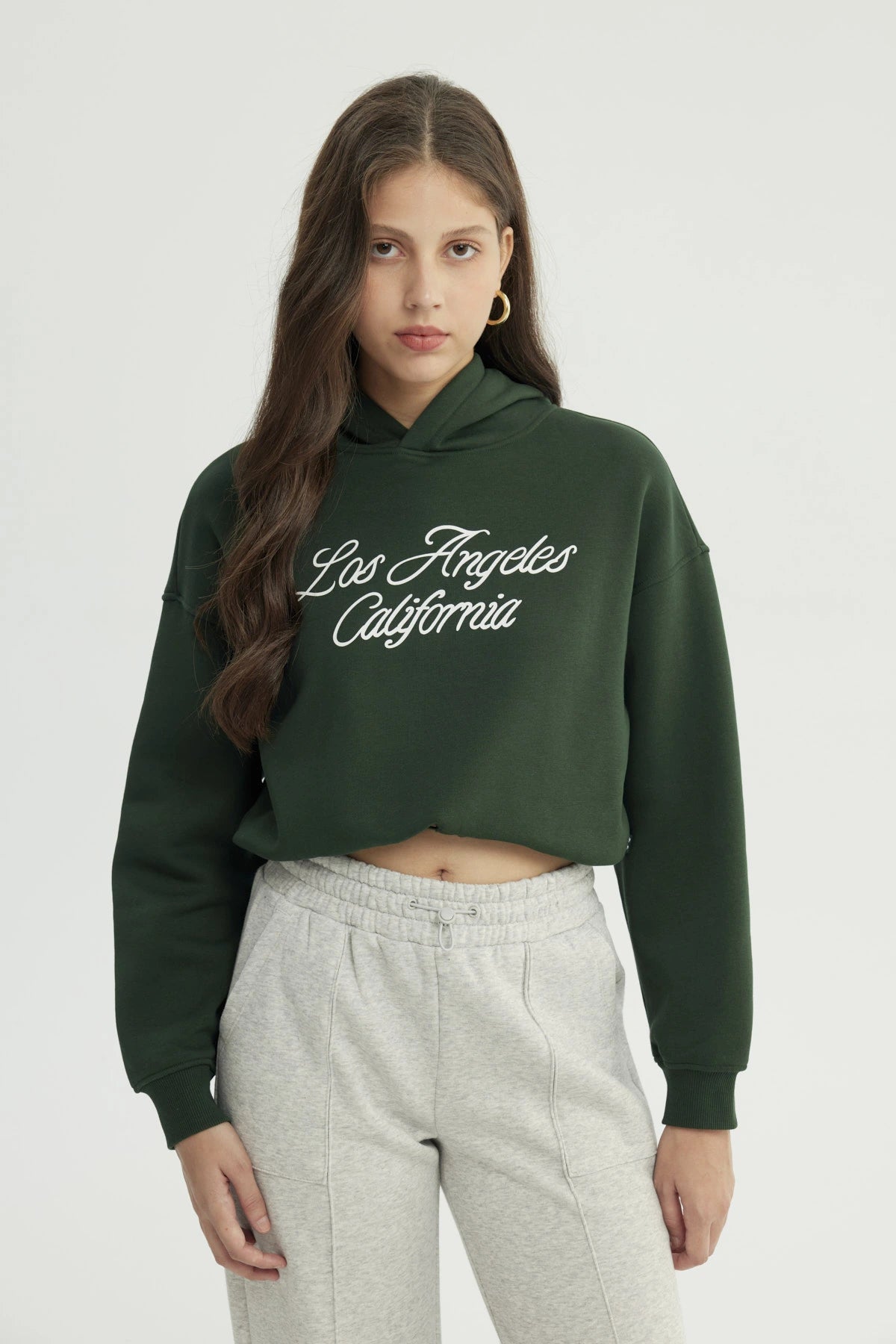 Polerón Mujer Regular Verde Oscuro