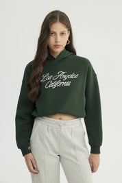 Polerón Mujer Regular Verde Oscuro