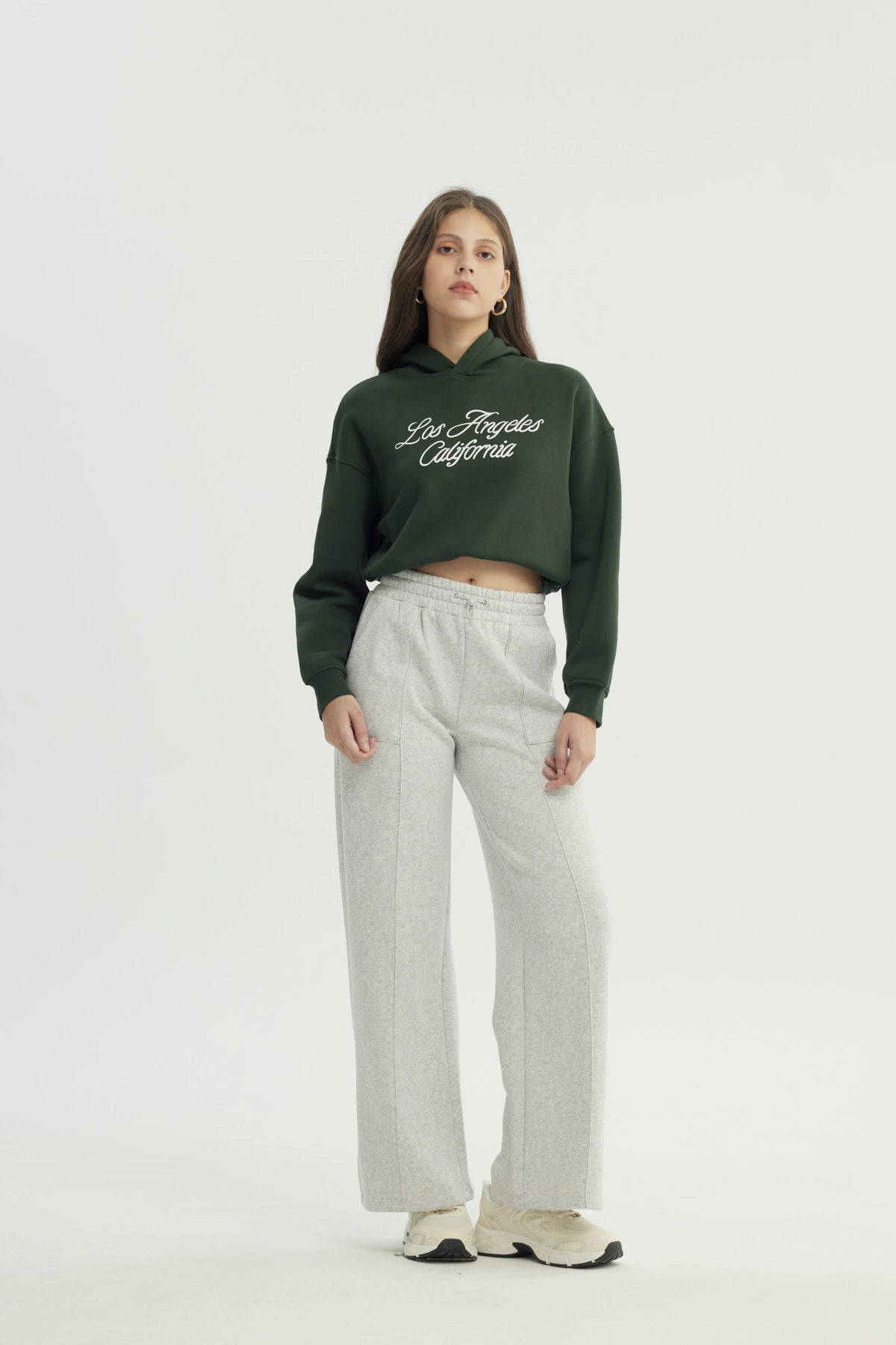 Polerón Mujer Regular Verde Oscuro