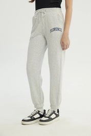 Pantalón Buzo Mujer Pitillo Gris Melange