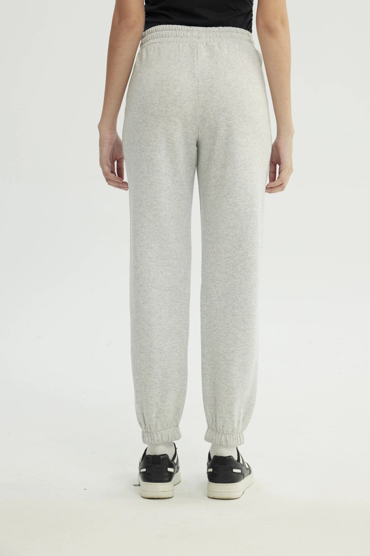 Pantalón Buzo Mujer Pitillo Gris Melange