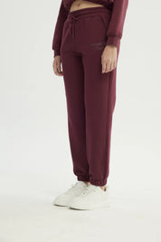 Pantalón Buzo Mujer Pitillo Burdeo