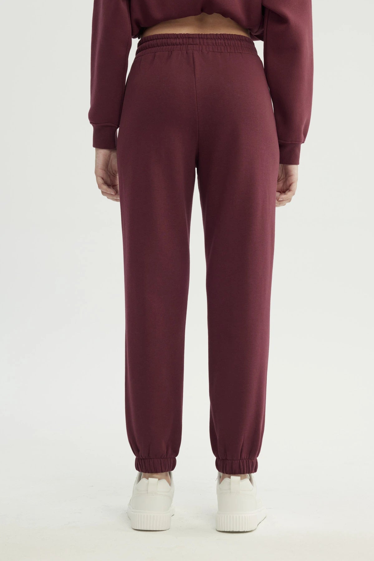 Pantalón Buzo Mujer Pitillo Burdeo