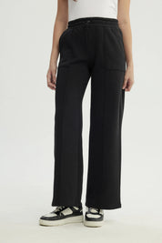 Pantalón Buzo Mujer Wide Leg Negro
