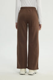 Pantalón Buzo Mujer Wide Leg Café