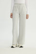 Pantalón Buzo Mujer Wide Leg Gris Melange