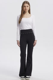 Pantalón Mujer Flare Negro