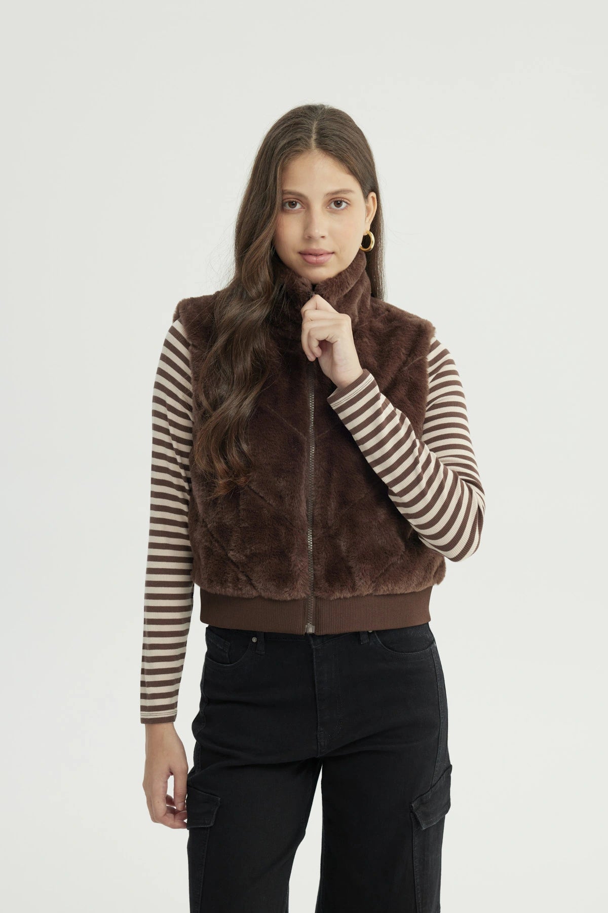 Chaqueta Mujer Regular Café