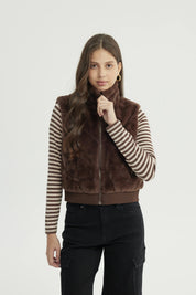Chaqueta Mujer Regular Café
