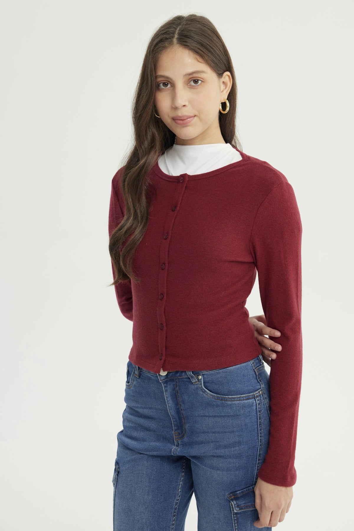Sweater Mujer Slim Rojo