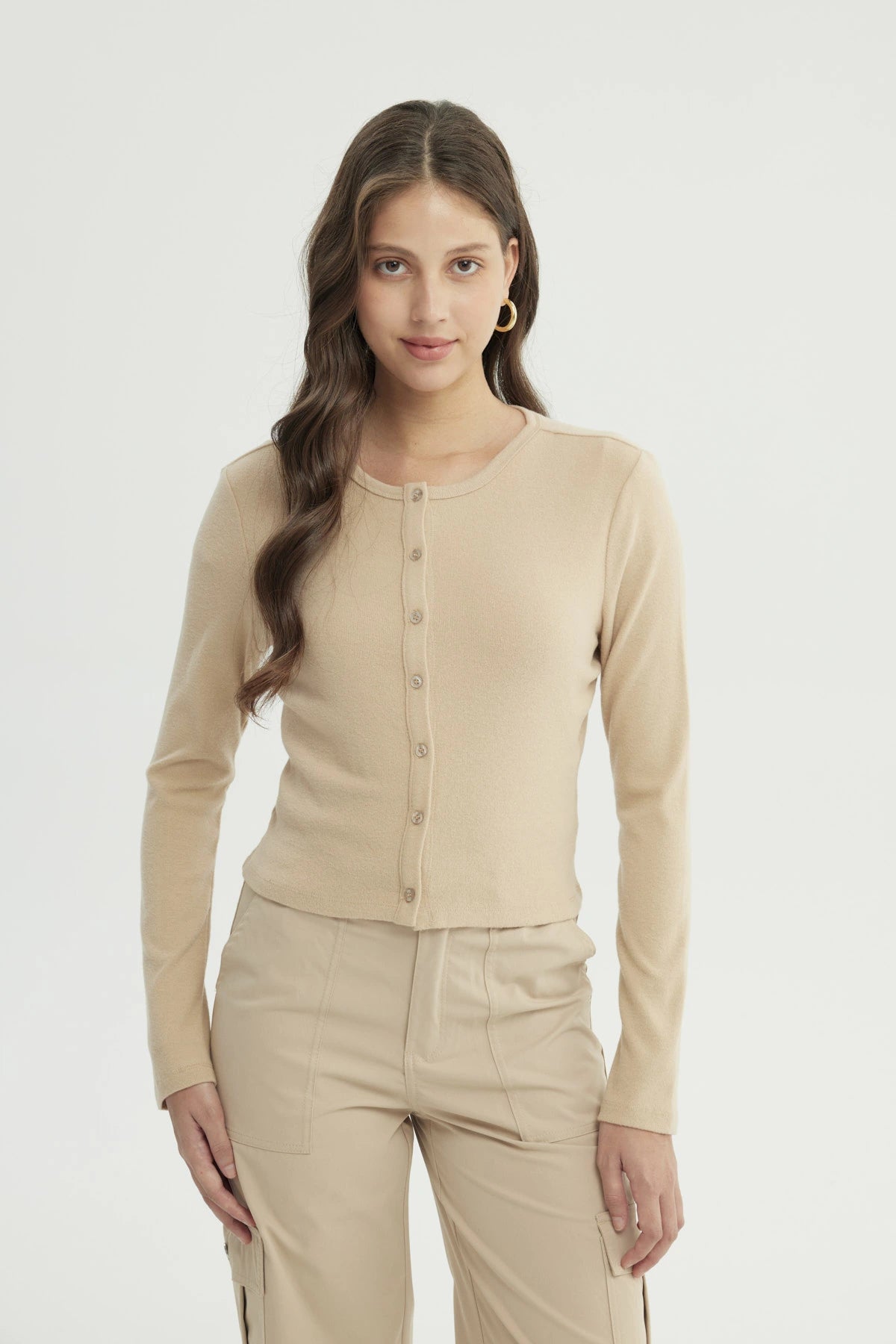 Sweater Mujer Slim Beige