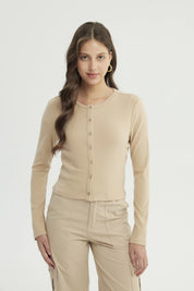 Sweater Mujer Slim Beige