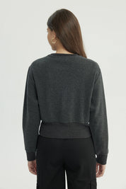 Sweater Mujer Regular Gris Oscuro