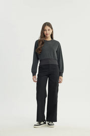 Sweater Mujer Regular Gris Oscuro