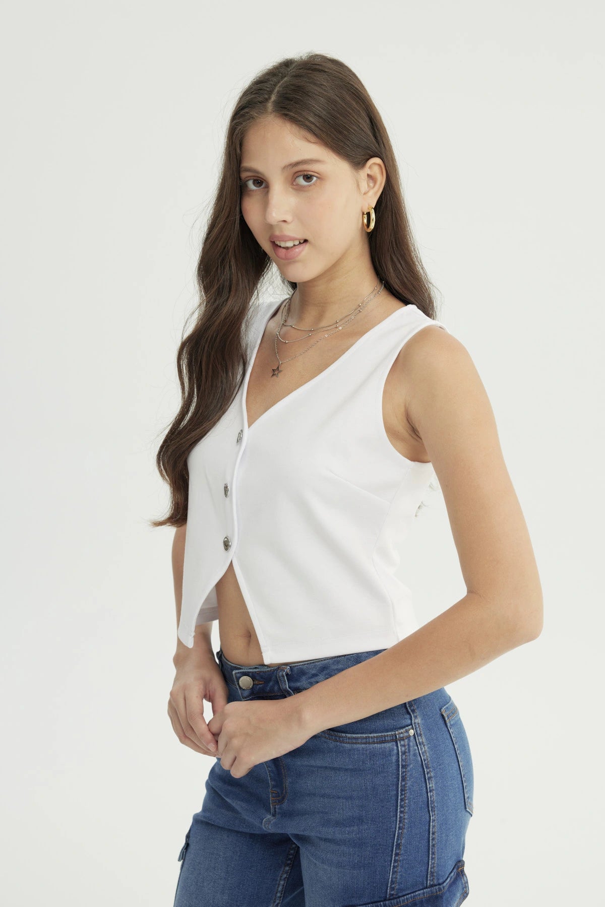 Blazer Mujer Slim Blanco